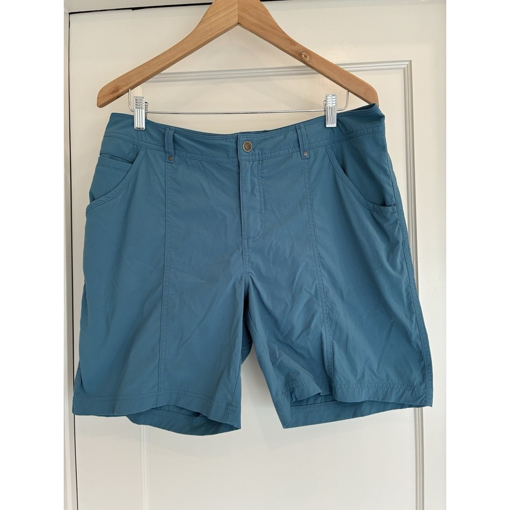 Royal Robbins Shorts Womens 12 Teal Nylon Spandex Hiking Outdoor Activewear